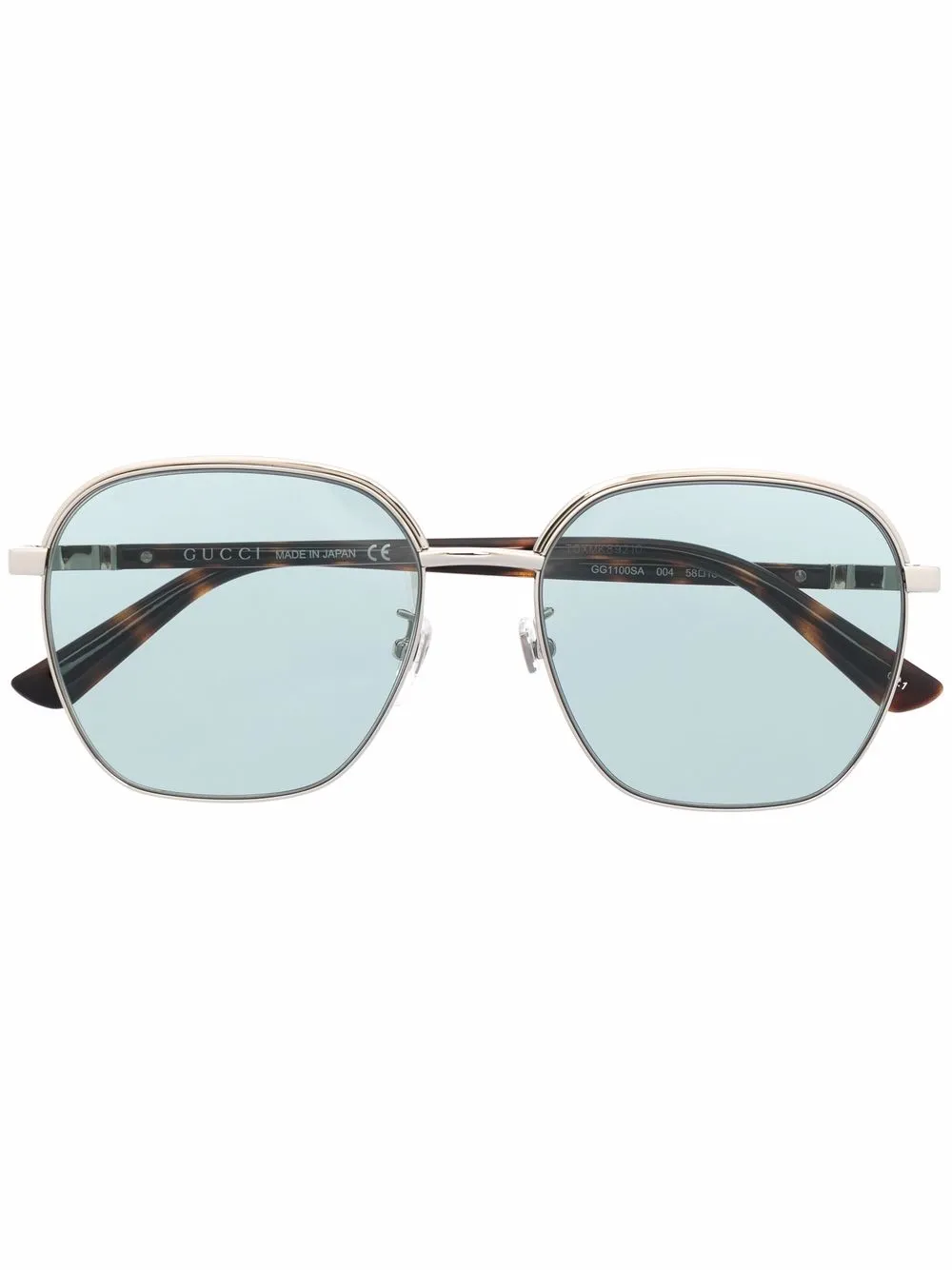 Gucci Eyewear ラウンドフレーム サングラス - シルバートーン Gucci Eyewear ラウンドフレーム サングラス - シルバートーン
