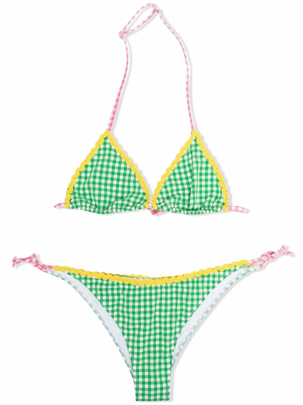 

MC2 Saint Barth Kids TEEN gingham bikini set - Green