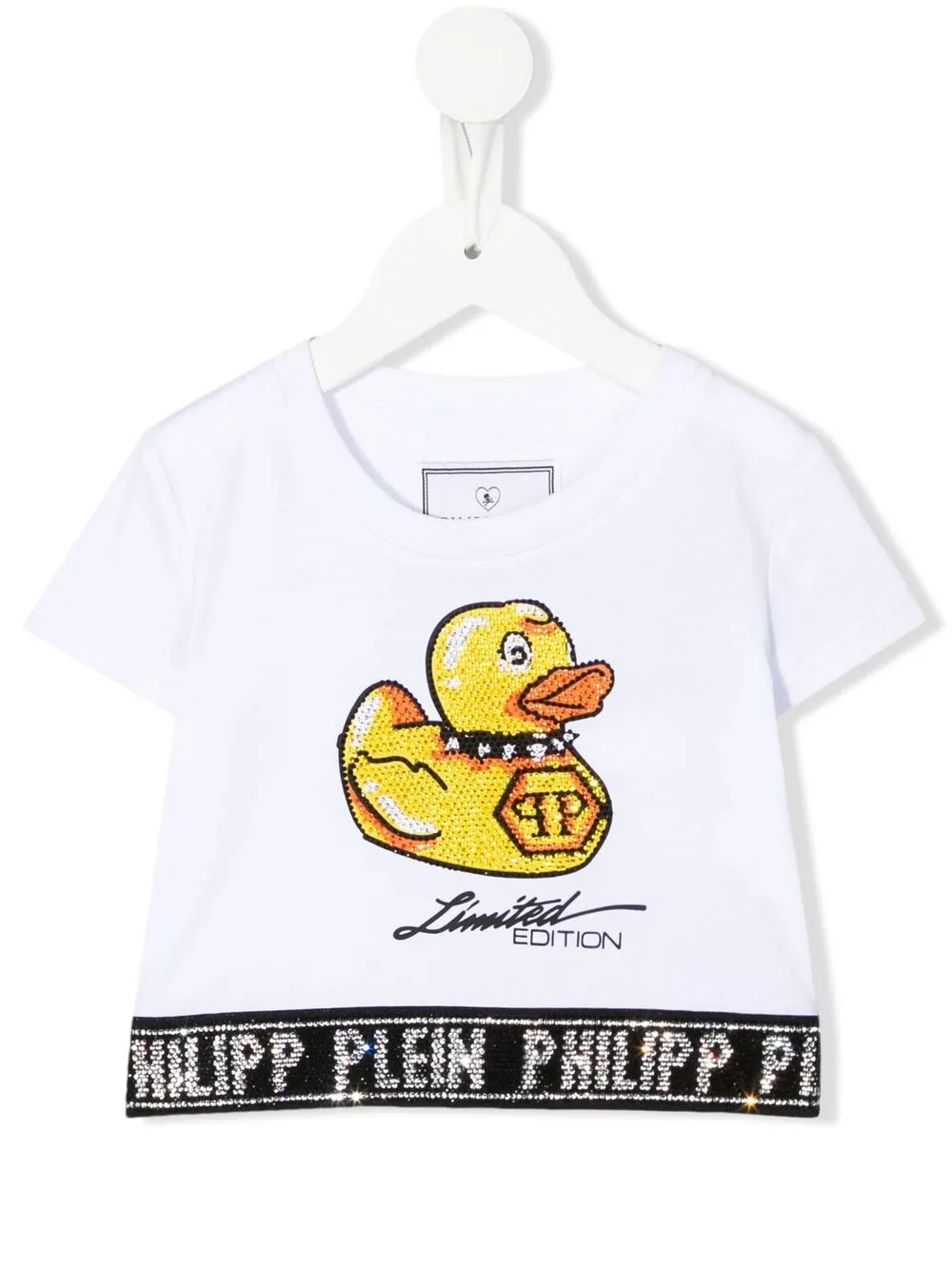 

Philipp Plein Junior playera corta con aplique de pato - Blanco