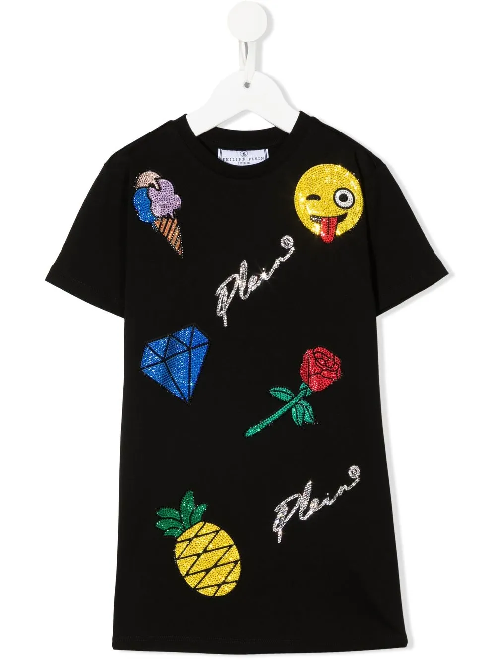 

Philipp Plein Junior playera con estampado gráfico - Negro