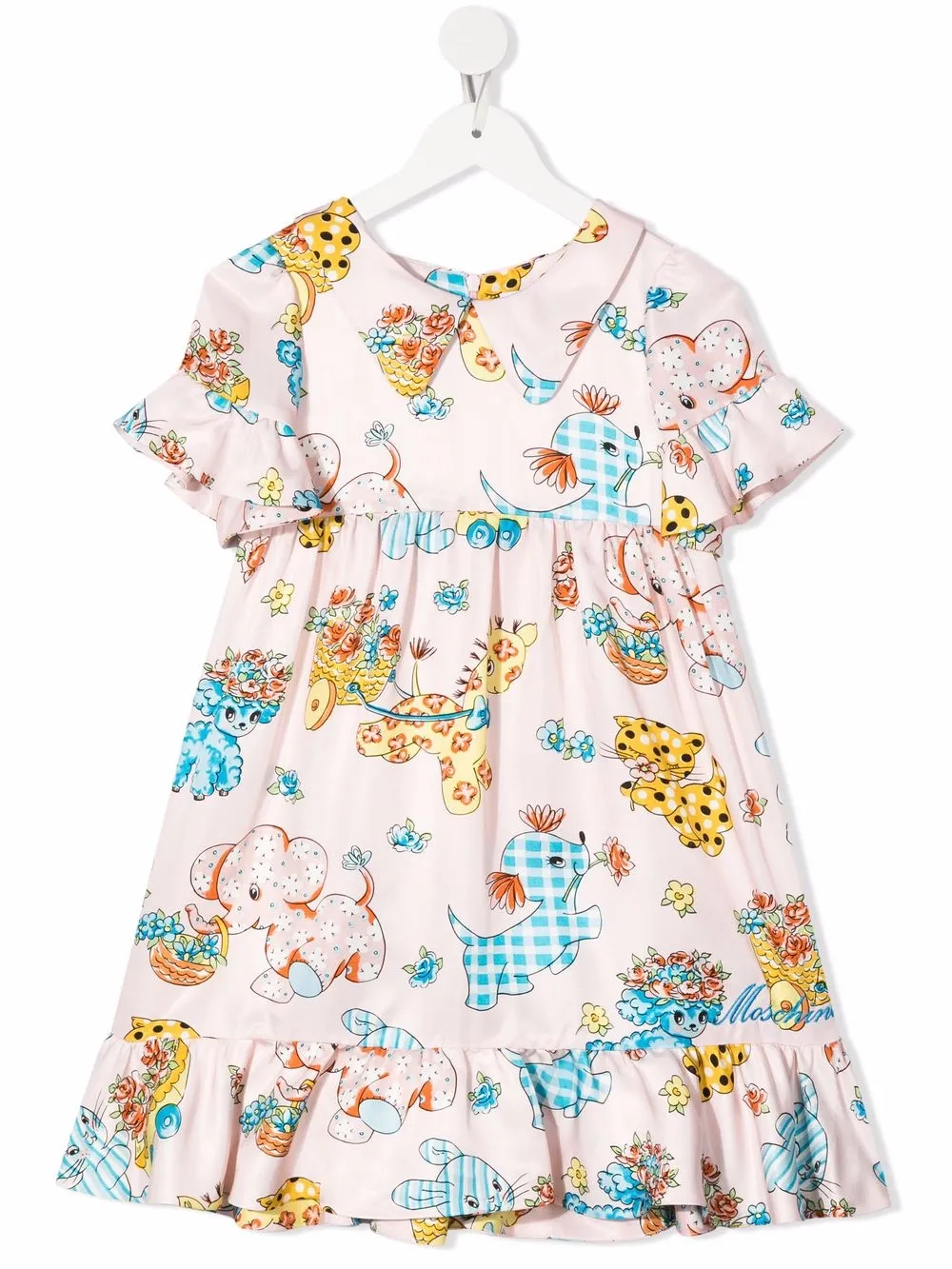 

Moschino Kids vestido acampanado con estampado gráfico - Rosado