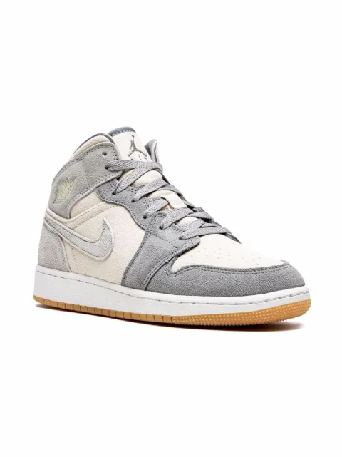 Jordan Kids Air Jordan 1 Mid SE "Coconut Milk/Particle Grey" sneakers