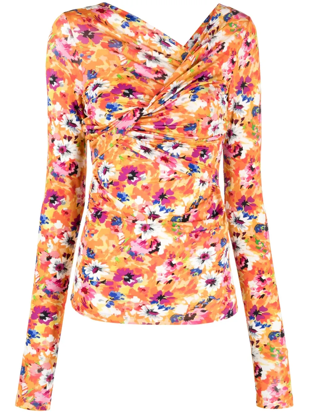 

MSGM blusa con estampado floral - Naranja