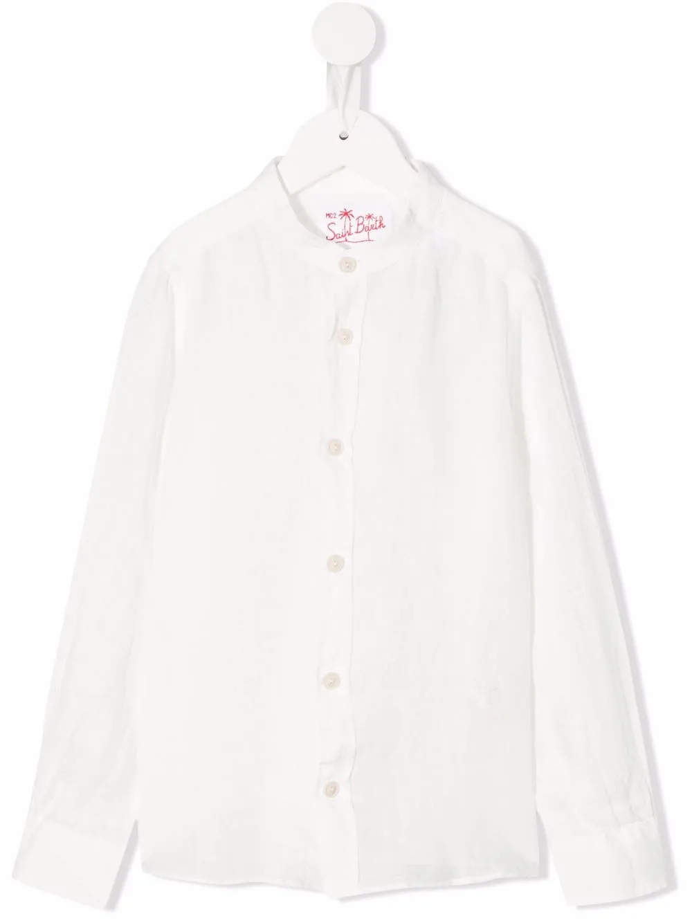 

MC2 Saint Barth Kids long-sleeve linen shirt - White