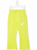 Off-White Kids logo-print flared track pants - Green