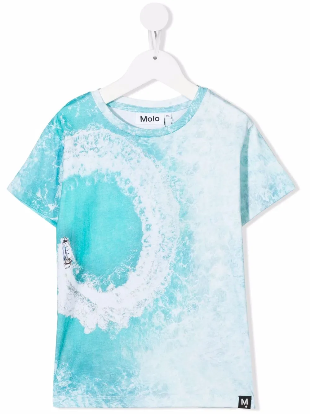 

Molo TEEN Boat Spin-print organic cotton T-shirt - Blue