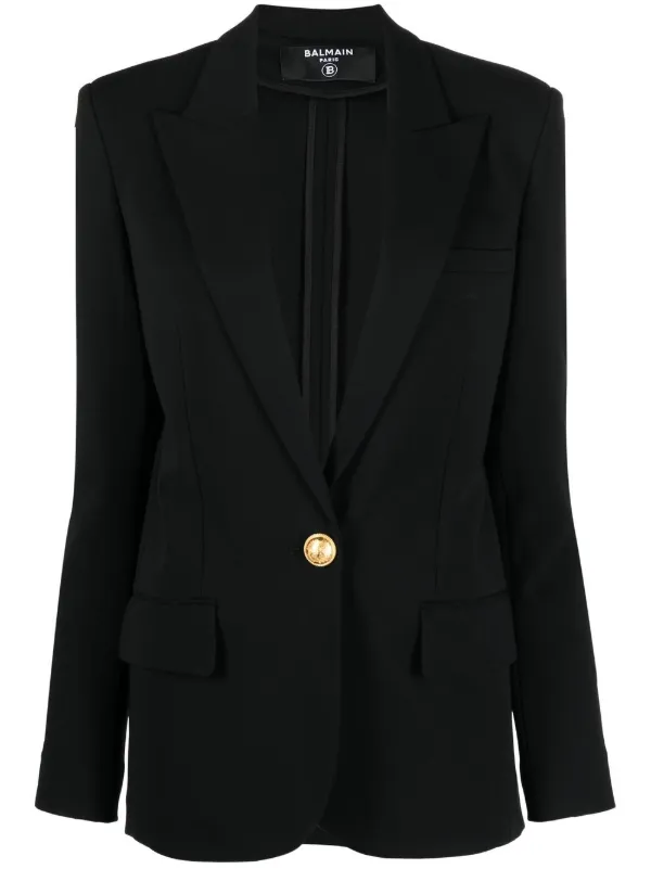 Balmain Peak-Lapels Single-breasted Blazer - Black