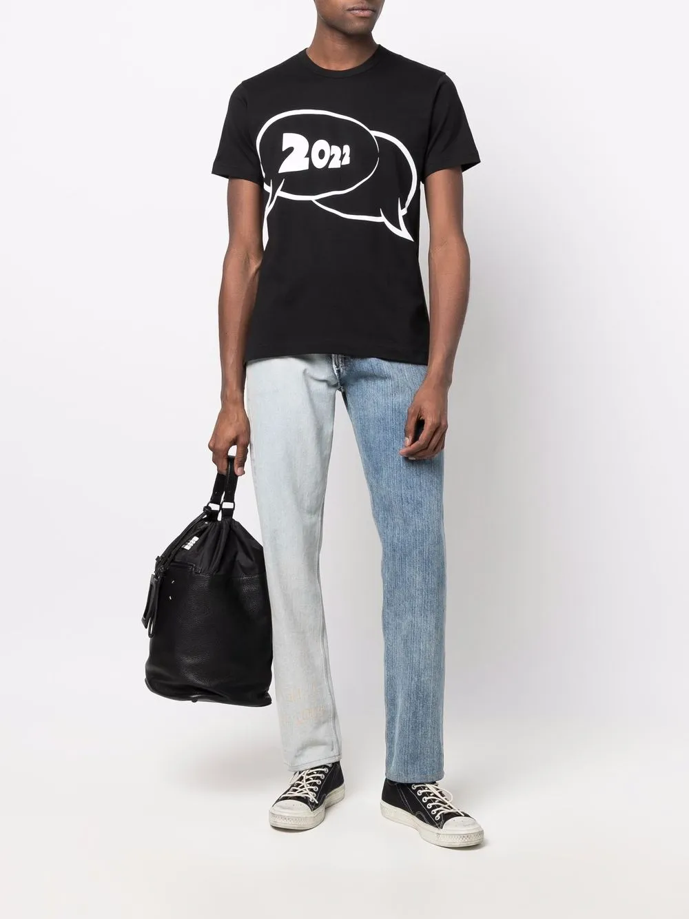 Comme Des Gar&ccedil;ons Shirt T-shirt met logoprint - Zwart