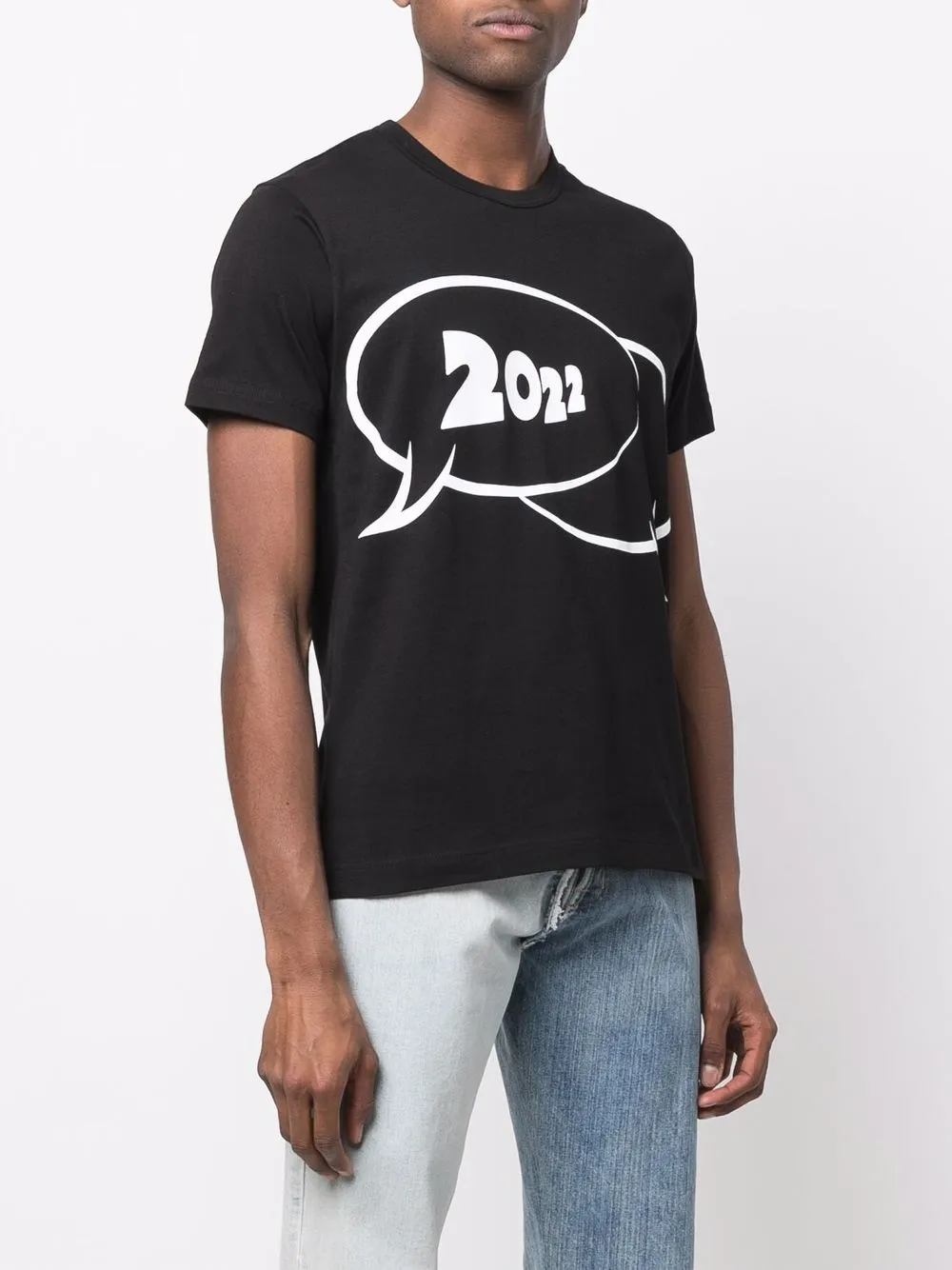  Comme Des Garçons Shirt T Shirt Mit Logo Print   Schwarz 