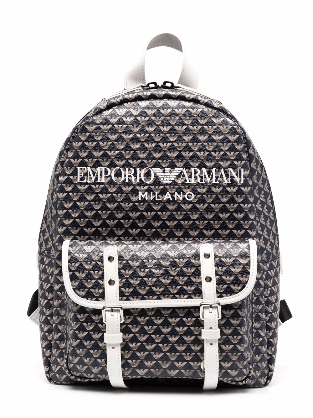 emporio armani kids logo印花皮质双肩包 图 1