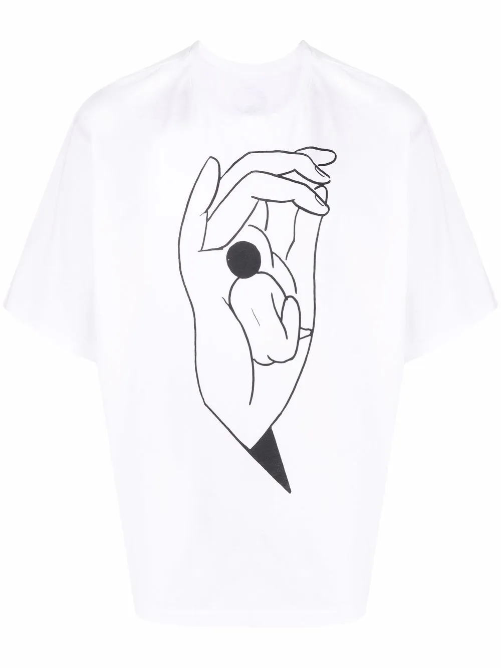 

Lemaire hand-print cotton T-shirt - White