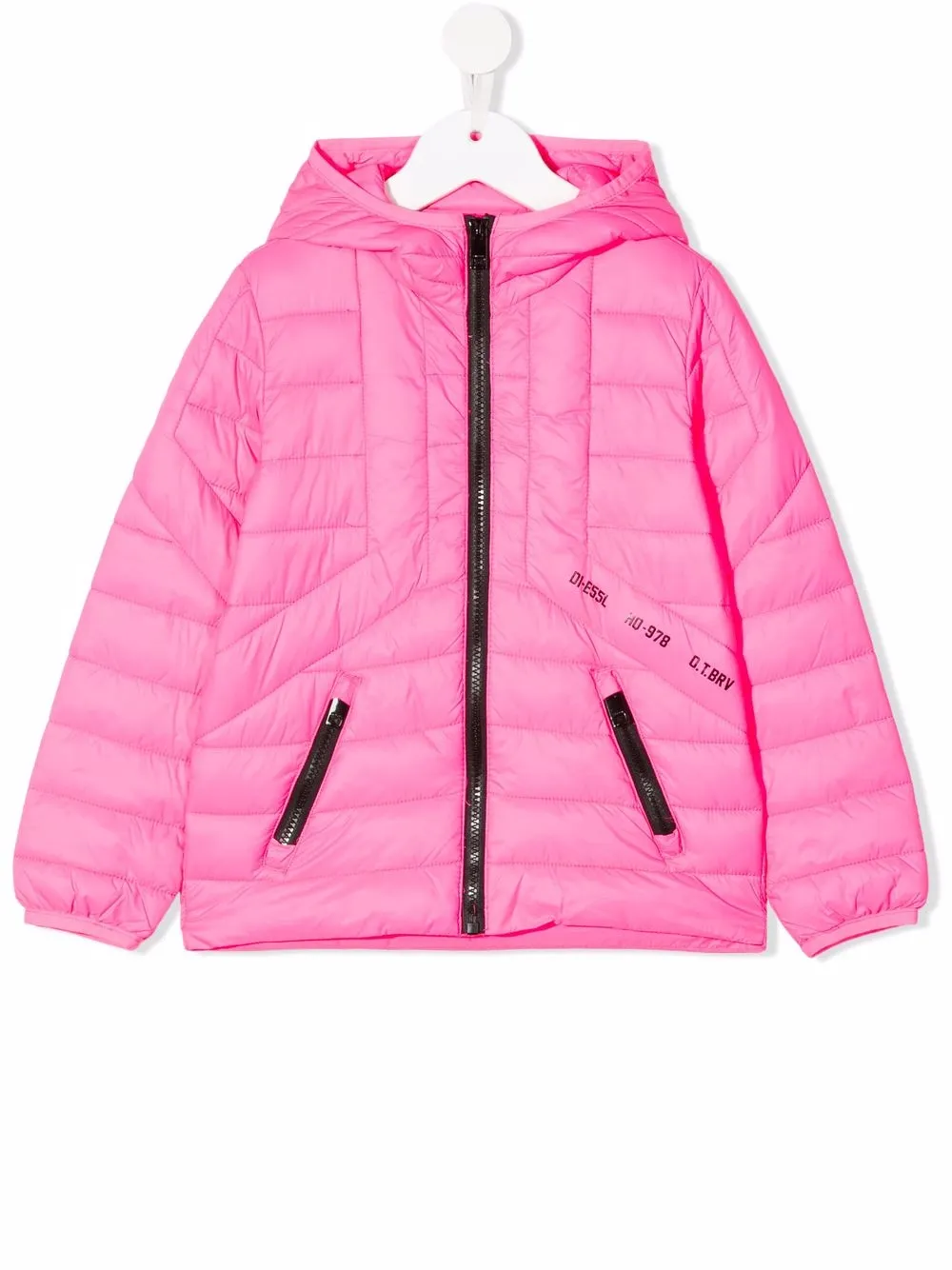 

Diesel Kids hooded puffer jacket - Pink