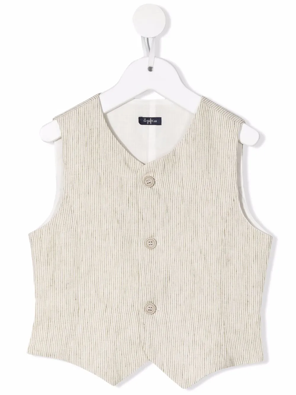 

Il Gufo stripe-print V-neck waistcoat - Neutrals