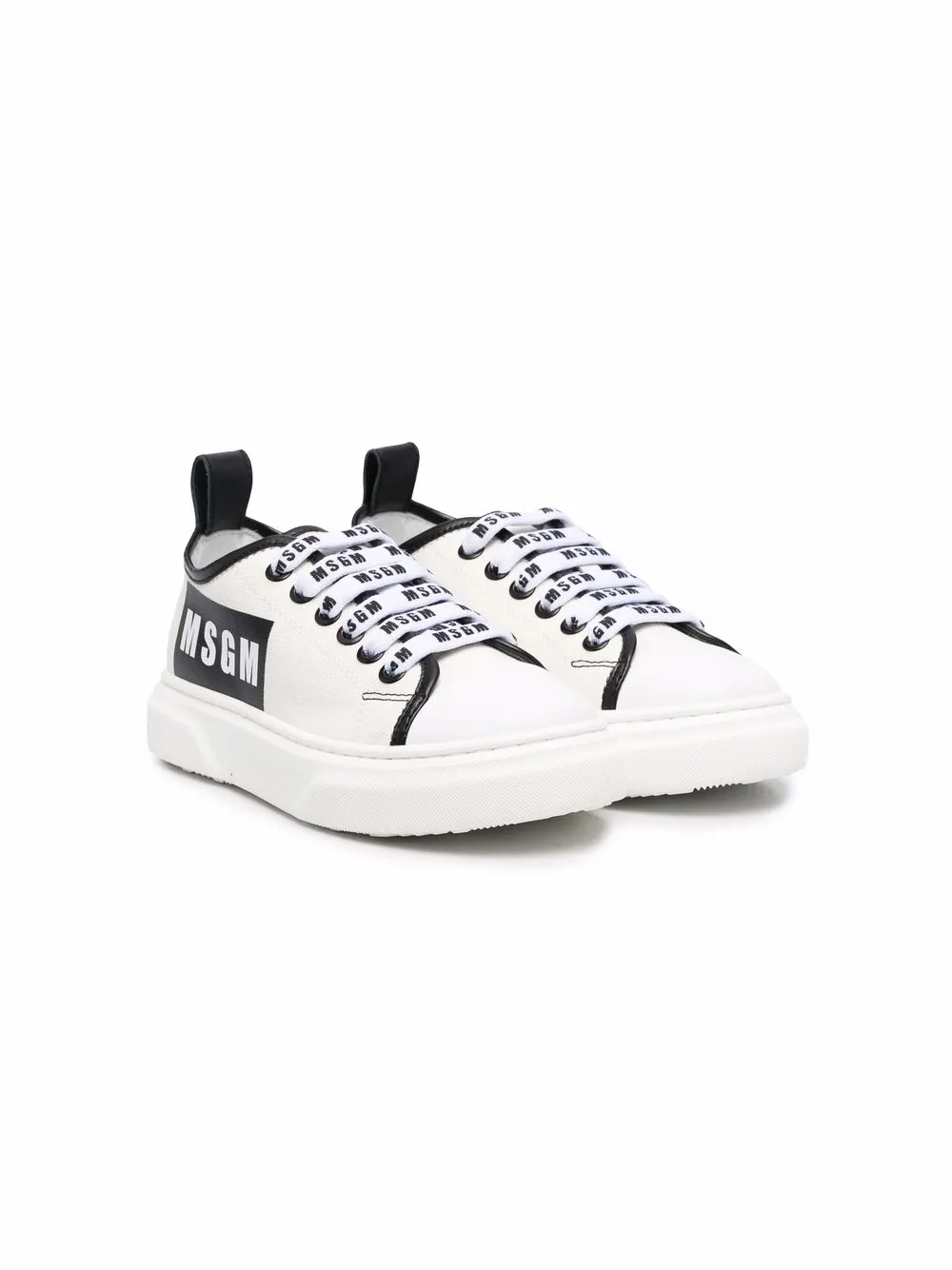 

MSGM Kids tenis con logo lateral - Blanco