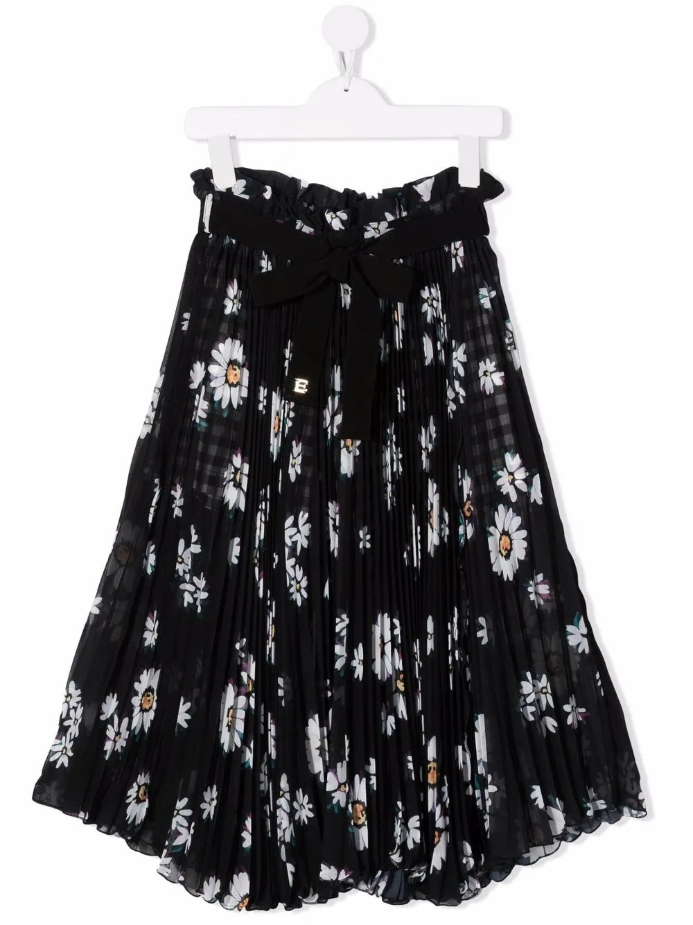 

Ermanno Scervino Junior falda midi acampanada con estampado floral - Negro