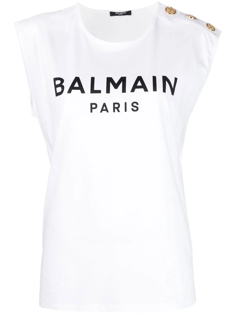 

Balmain playera con logo estampado - Blanco