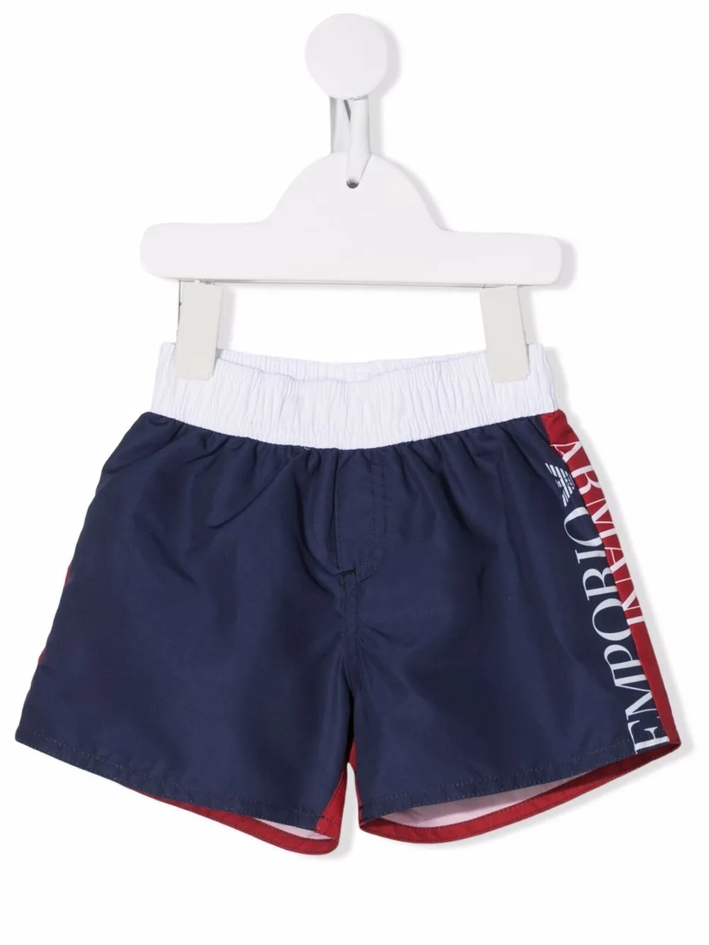 

Emporio Armani Kids shorts de playa con logo lateral - Rojo