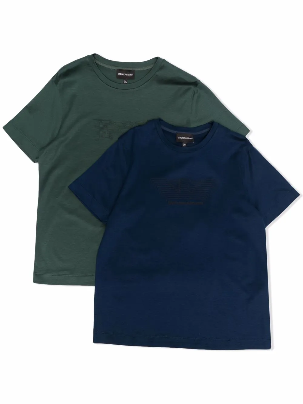 

Emporio Armani Kids pack de dos playeras con logo estampado - Azul