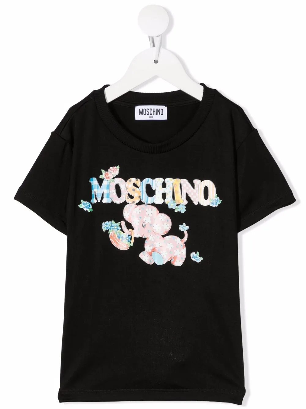 

Moschino Kids playera con logo estampado - Negro