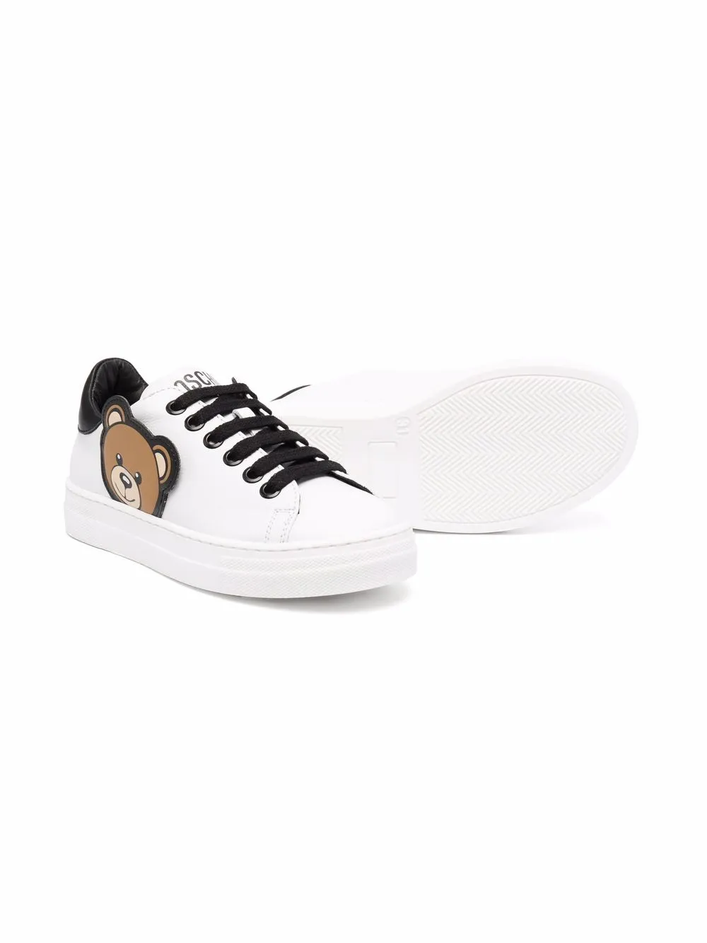 Moschino Kids Sneakers met teddybeerdetail - Wit