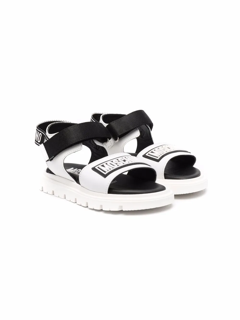 

Moschino Kids logo-print open-toe sandals - White