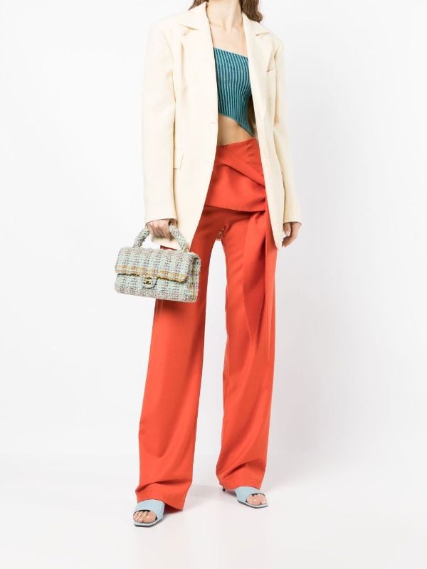Chanel tweed jacket with red Hermes garden party