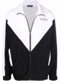 Balmain logo-print multi-cut track jacket - Black