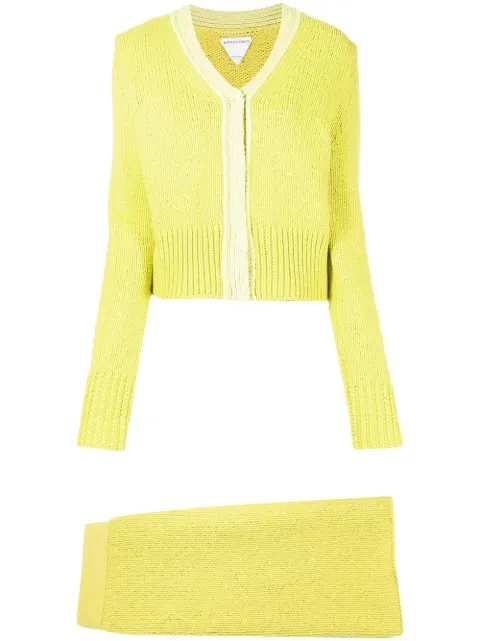 Bottega Veneta Pre-Owned 2010 knitted cardigan and skirt set