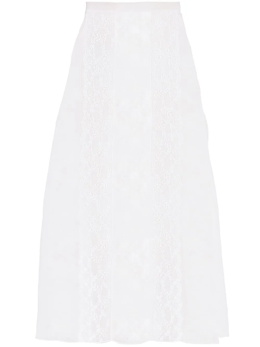 

Christopher Kane falda con ribete de encaje - Blanco