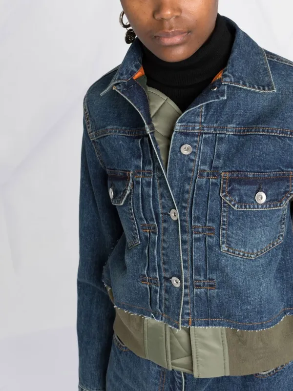Sacai mid-length Denim Coat - Farfetch