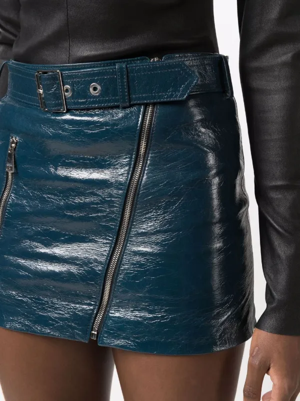 Manokhi Belted Leather Mini Skirt 