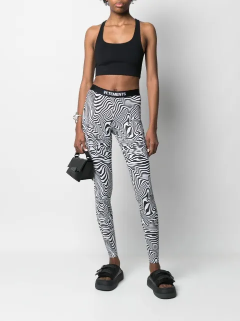 VETEMENTS stripe-print logo-waistband 