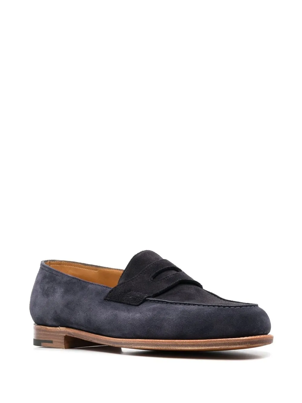 John Lobb Lopez suède loafers - Blauw