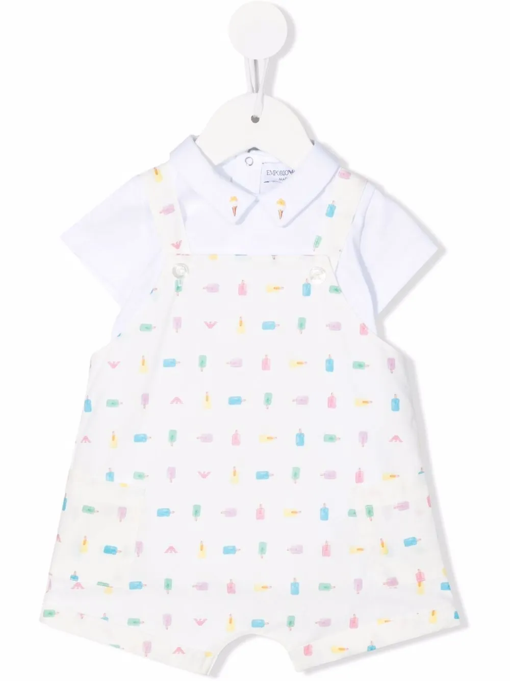 

Emporio Armani Kids set de dos piezas con helados estampados - Blanco