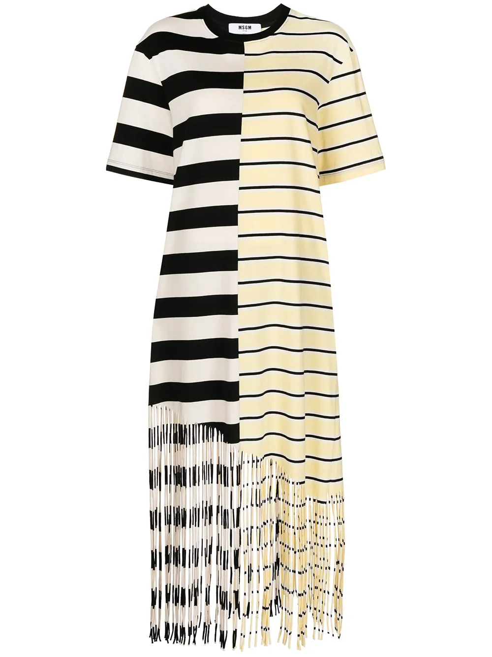 

MSGM jersey fringed dress - Yellow