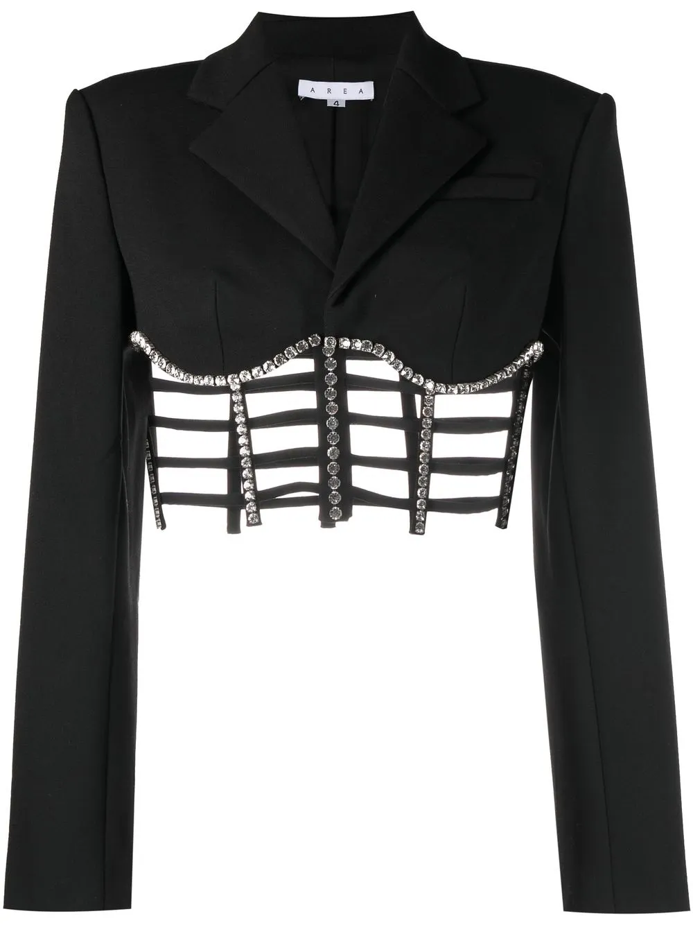 AREA crystal-embellished Cropped Blazer - Farfetch