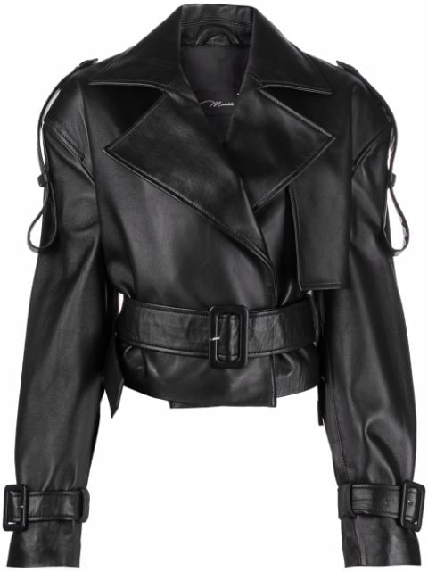 Manokhi Hana cropped biker jacket