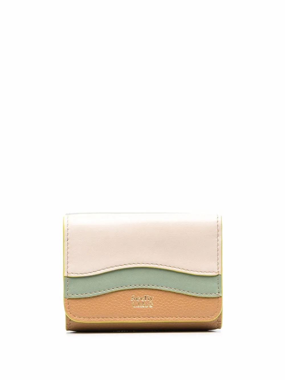 

See by Chloé cartera plegable con paneles - Verde