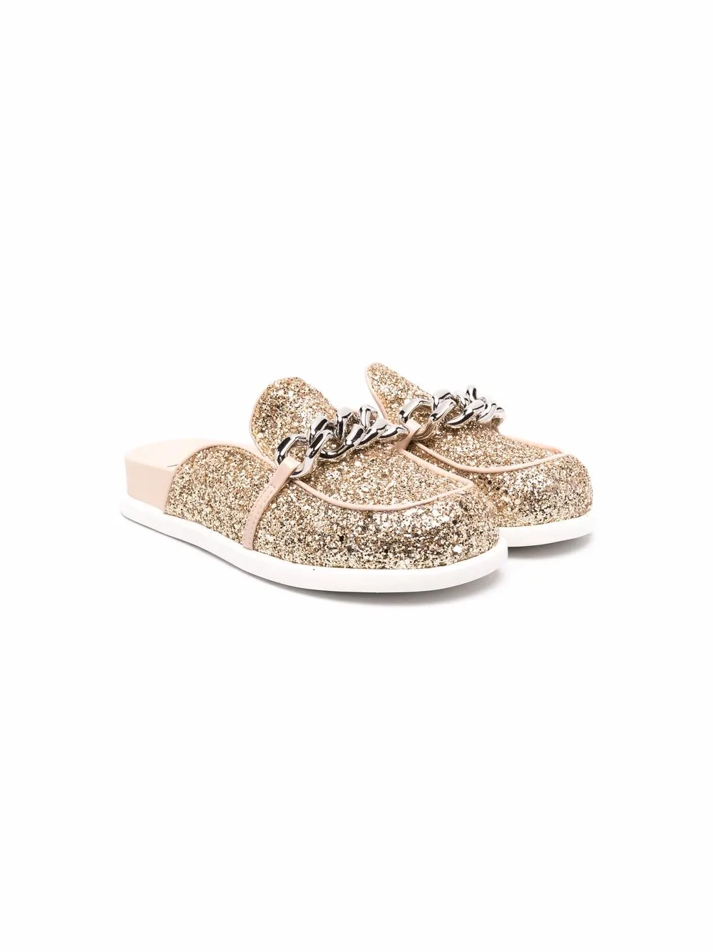 

Nº21 Kids mules con cadena y glitter - Dorado