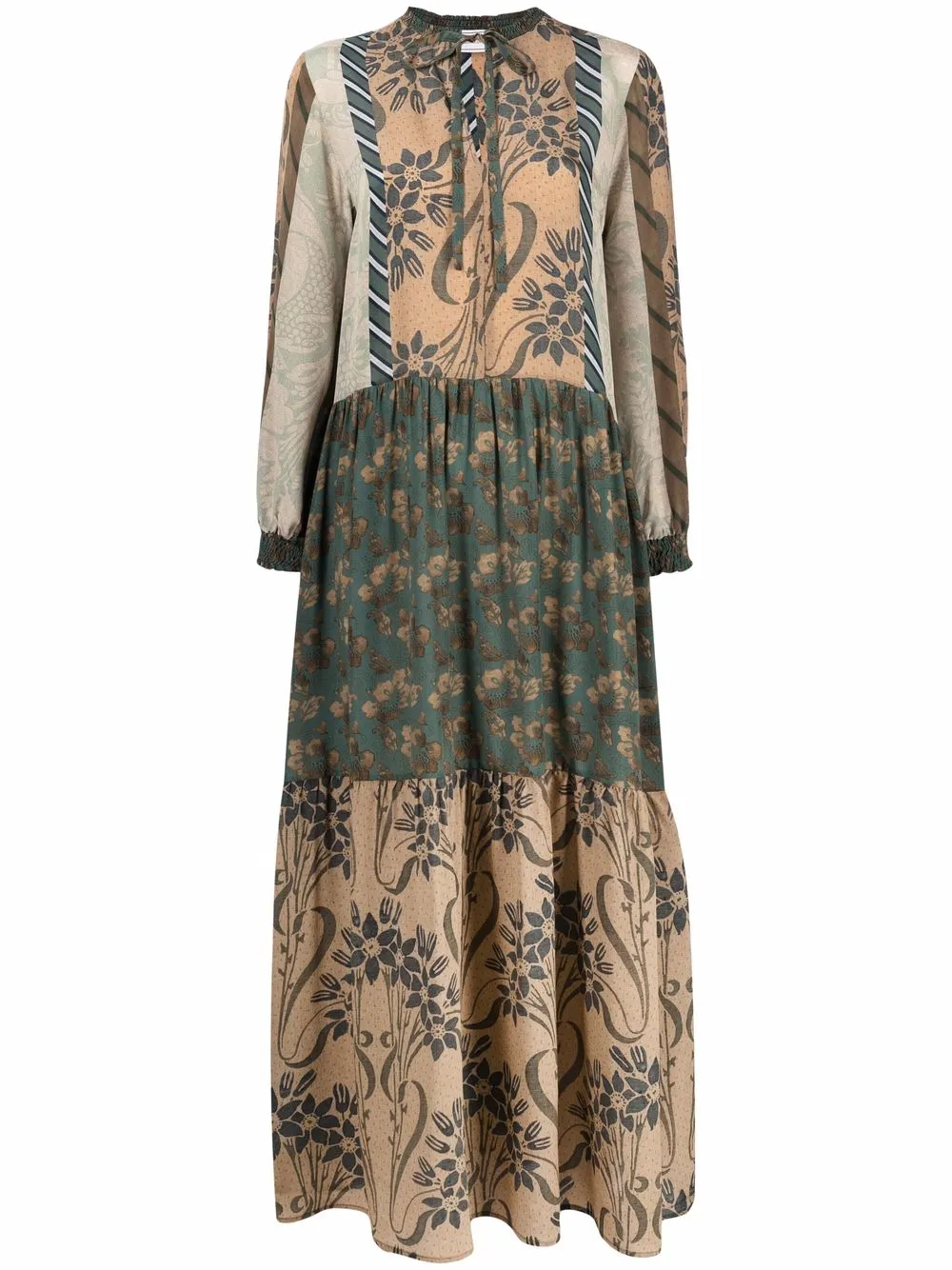 

Pierre-Louis Mascia floral-print panelled dress - Green