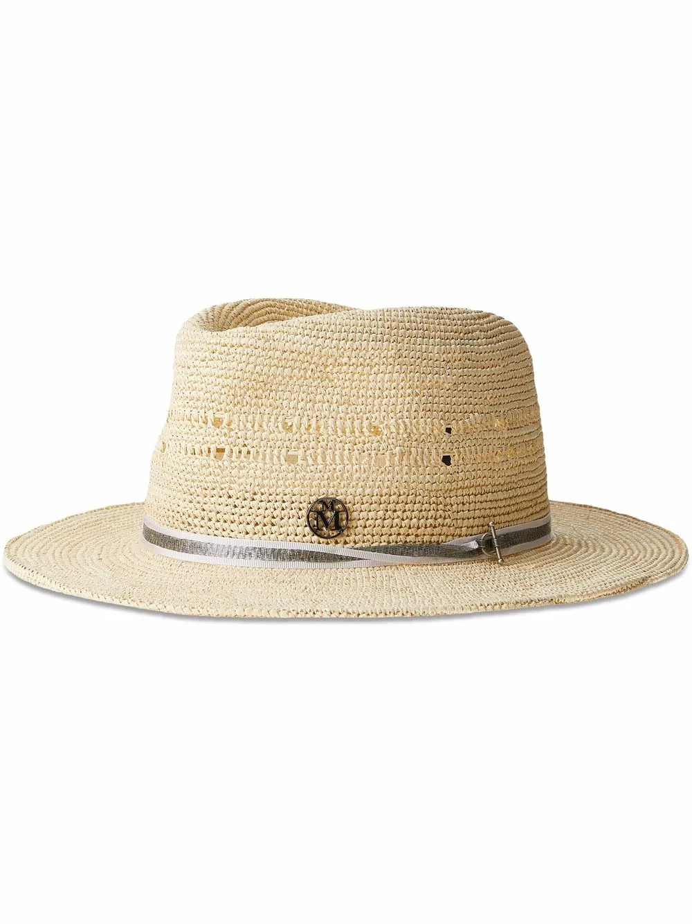 

Maison Michel André natural straw fedora hat - Neutrals