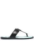 TOM FORD TF plaque quilted insole flip flops - Black