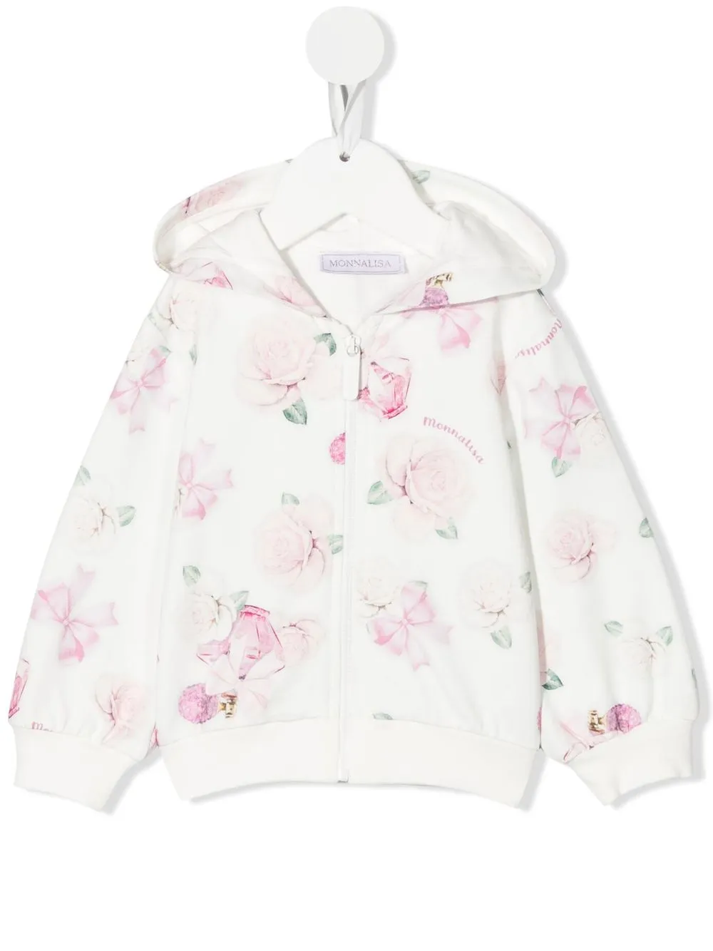 

Monnalisa hoodie con estampado floral - Blanco