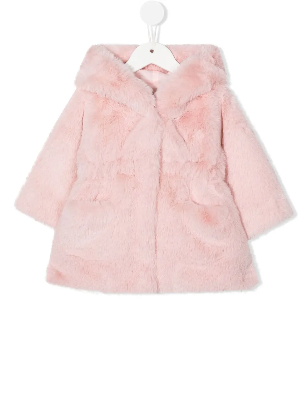 

Monnalisa hooded faux-fur design coat - Pink