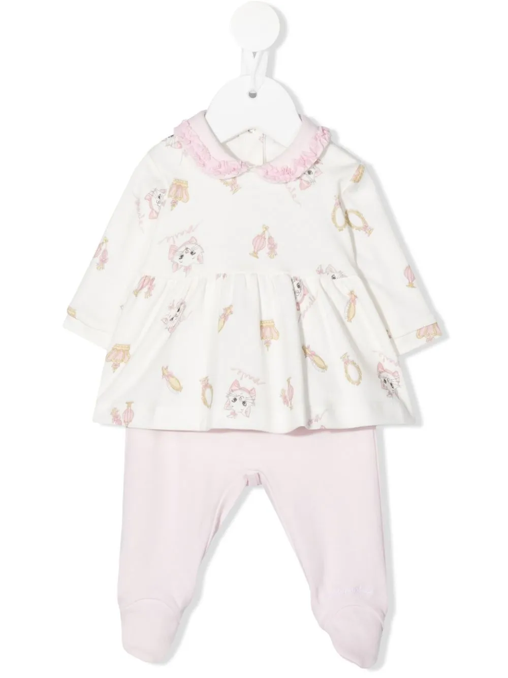 

Monnalisa all-over Marie-print babygrow set - White