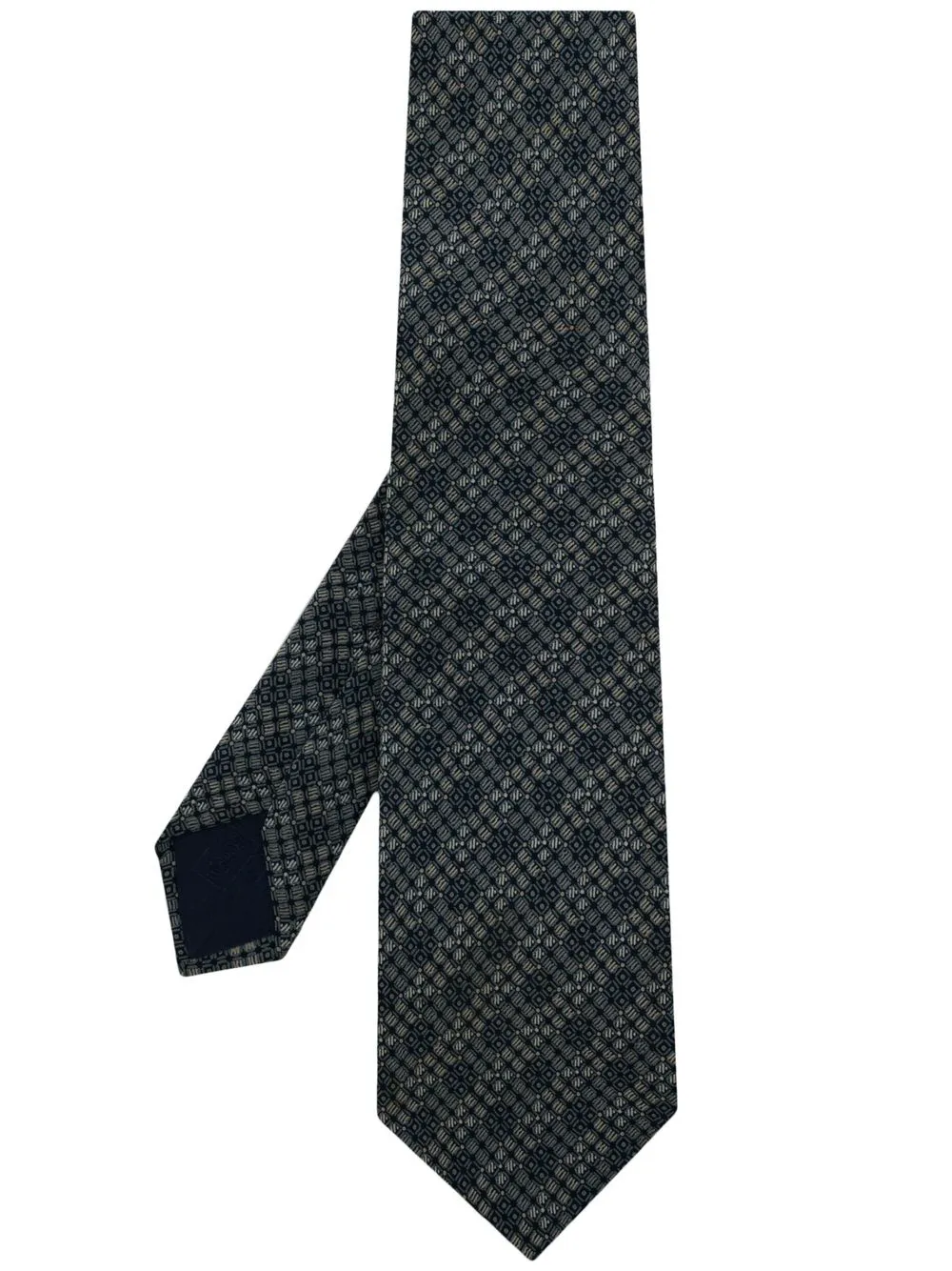 

Lanvin Pre-Owned corbata de seda con motivo en jacquard - Azul