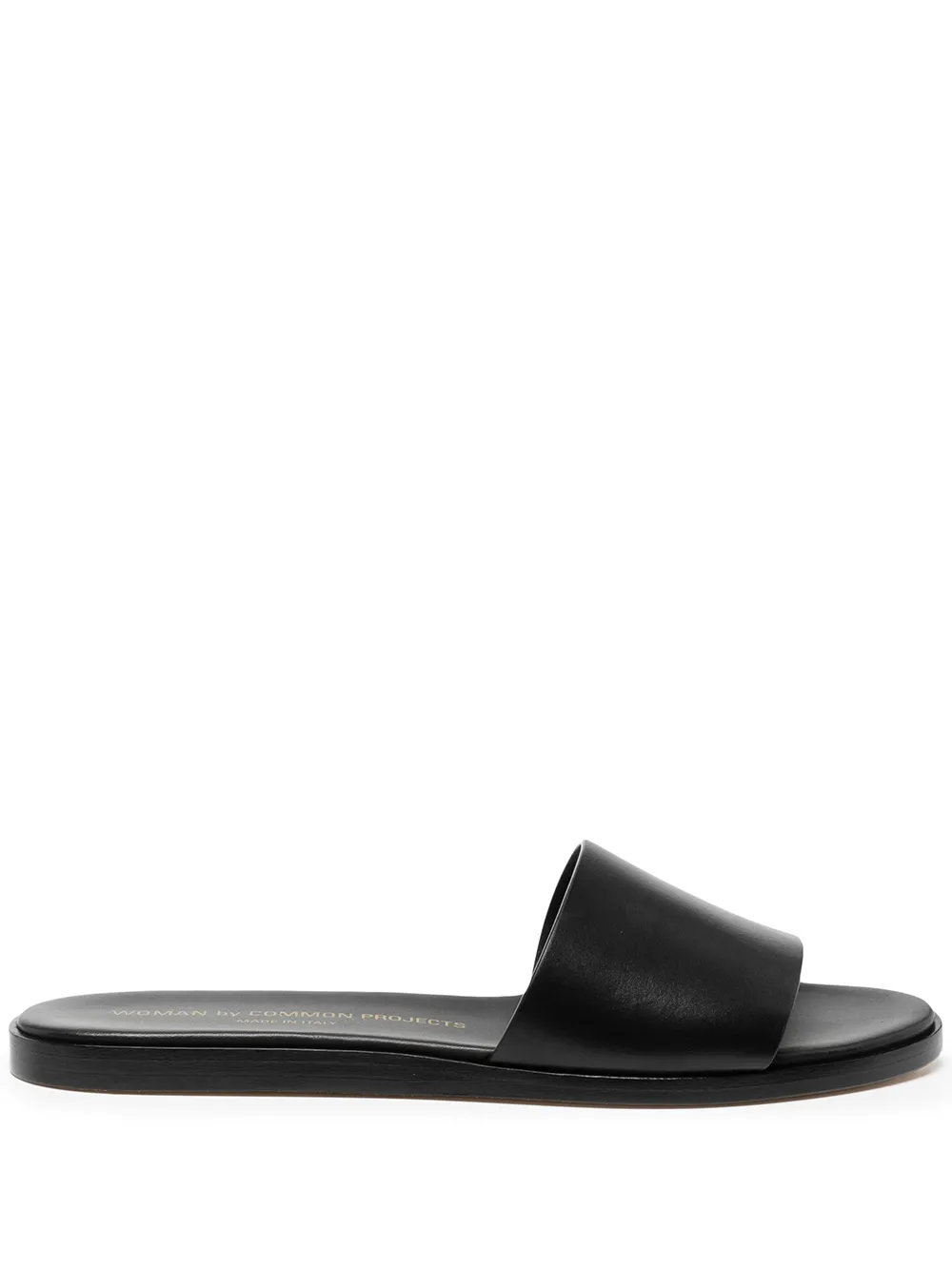 flat leather slides