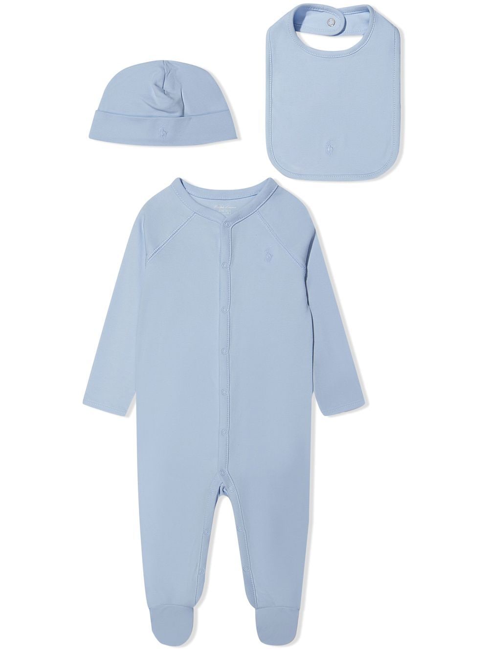 Ralph Lauren Three-pack Babygrow Set In Blue