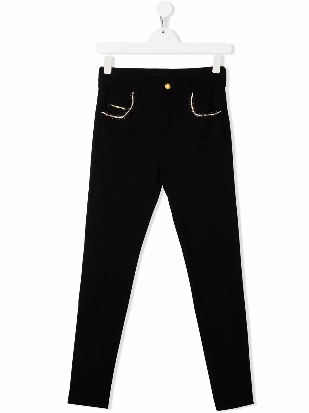 

Diesel Kids pantalones skinny con detalle de mostacillas - Negro