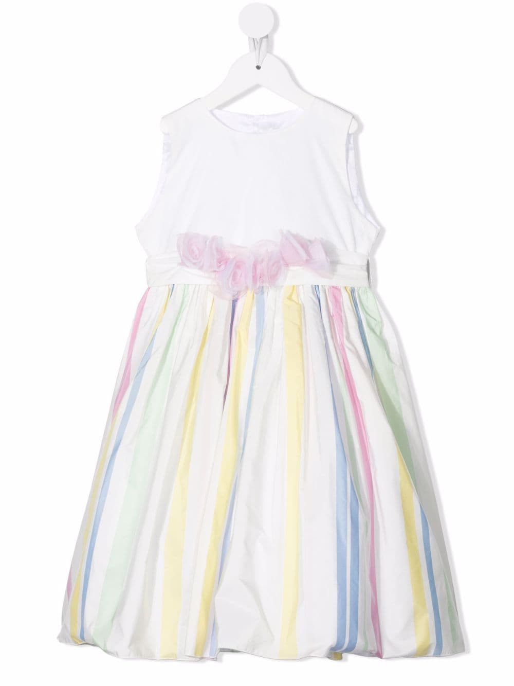 mariella ferrari rainbow striped dress - white